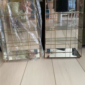 Gold Grid Wall Mirrors